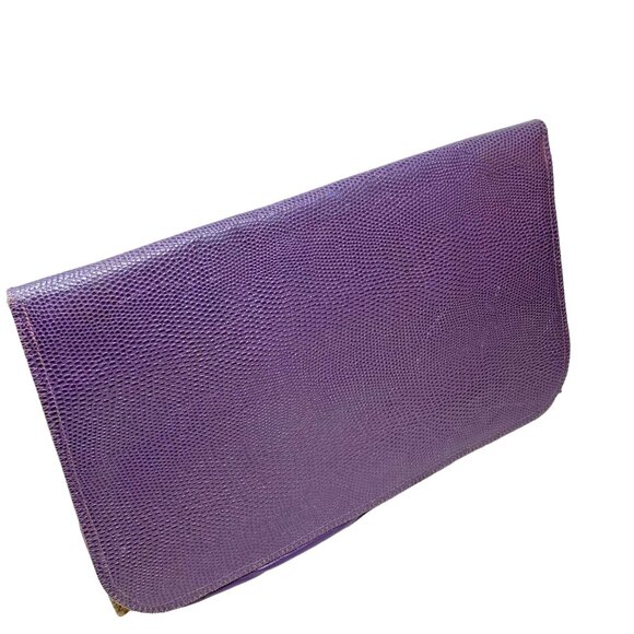 VTG  Furst & Mooney Handmade Textured Leather‎ with Exotic Skin Envelope Clutch - Picture 10 of 12